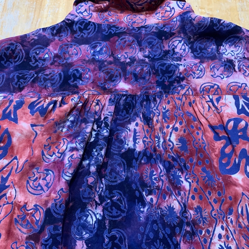 Multicolored Nomadic Traders Rayon Batik Shirt, S… - image 8